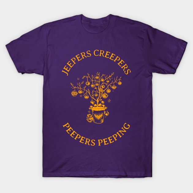 “Jeepers Creepers Peepers Peeping” Tree of Eyes T-Shirt by Tickle Shark Designs